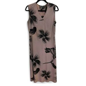 MANTLES‎ Black and White Patterned Bias Midi Dress size 10